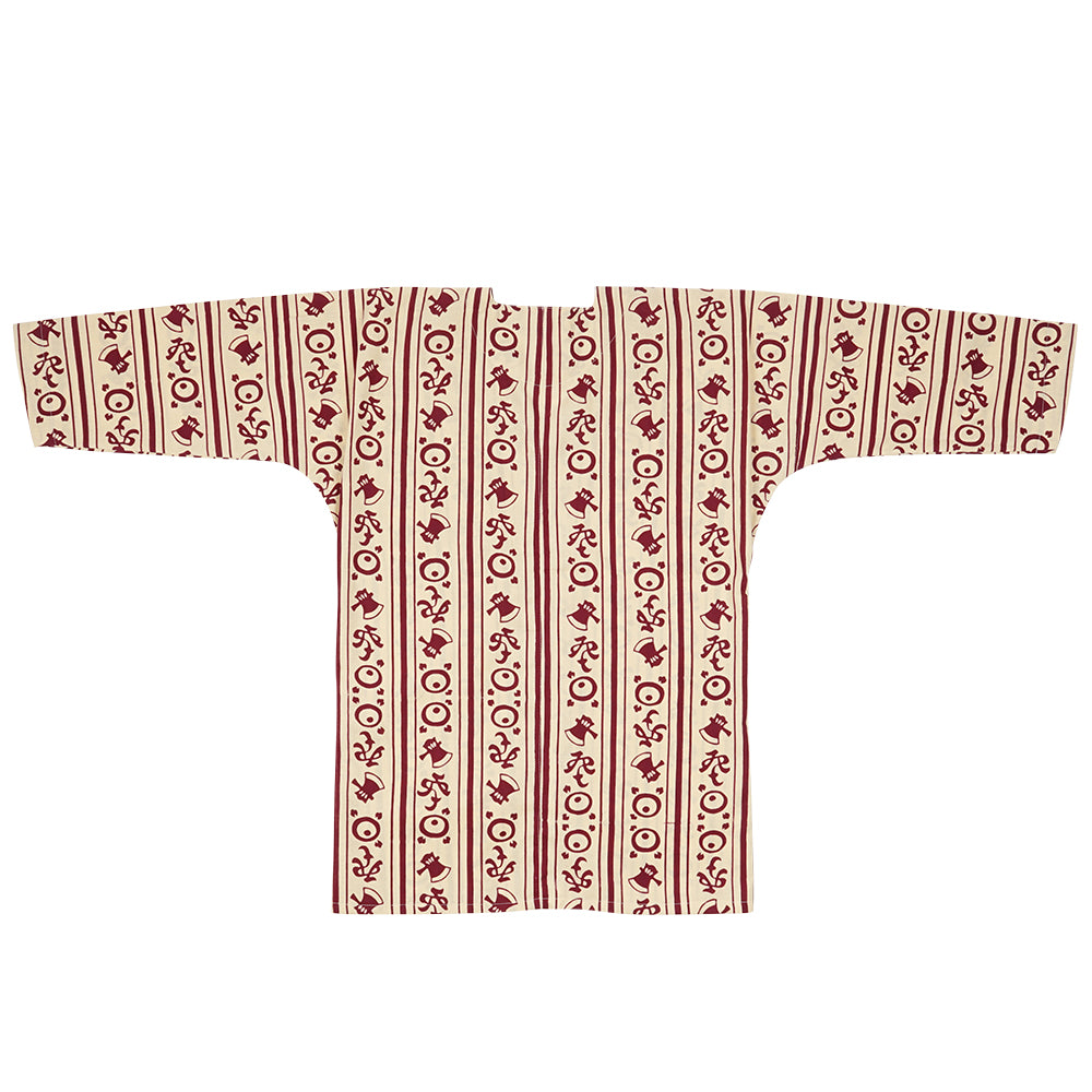 東京いろは 注染特岡生地 鯉口シャツ 斧琴菊 （茶） – 日本橋 丸直商店