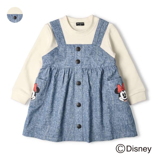 ミニーマウス/ポケット付きワンピース ワンピース｜子供服・ベビー服の