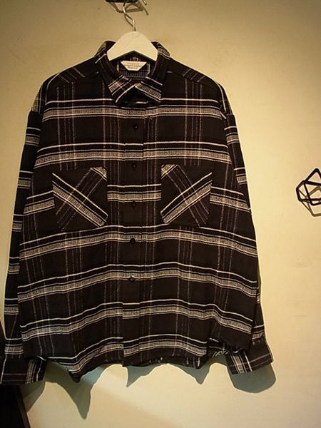 UNUSED（アンユーズド） チェックシャツ ブラック - margin