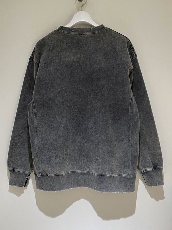 ANCELLM（アンセルム） ダメージスウェットシャツ ライトブラック - margin