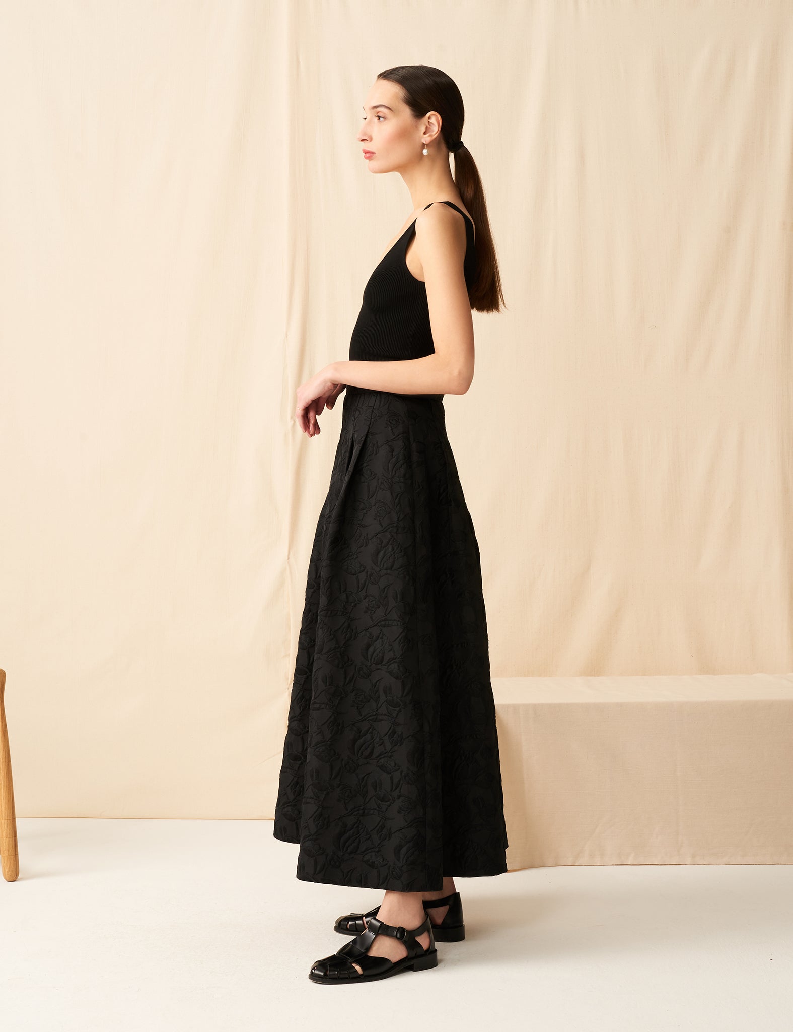 MARIHA(マリハ) フラワーシャンデリアのスカート Black シティードレス