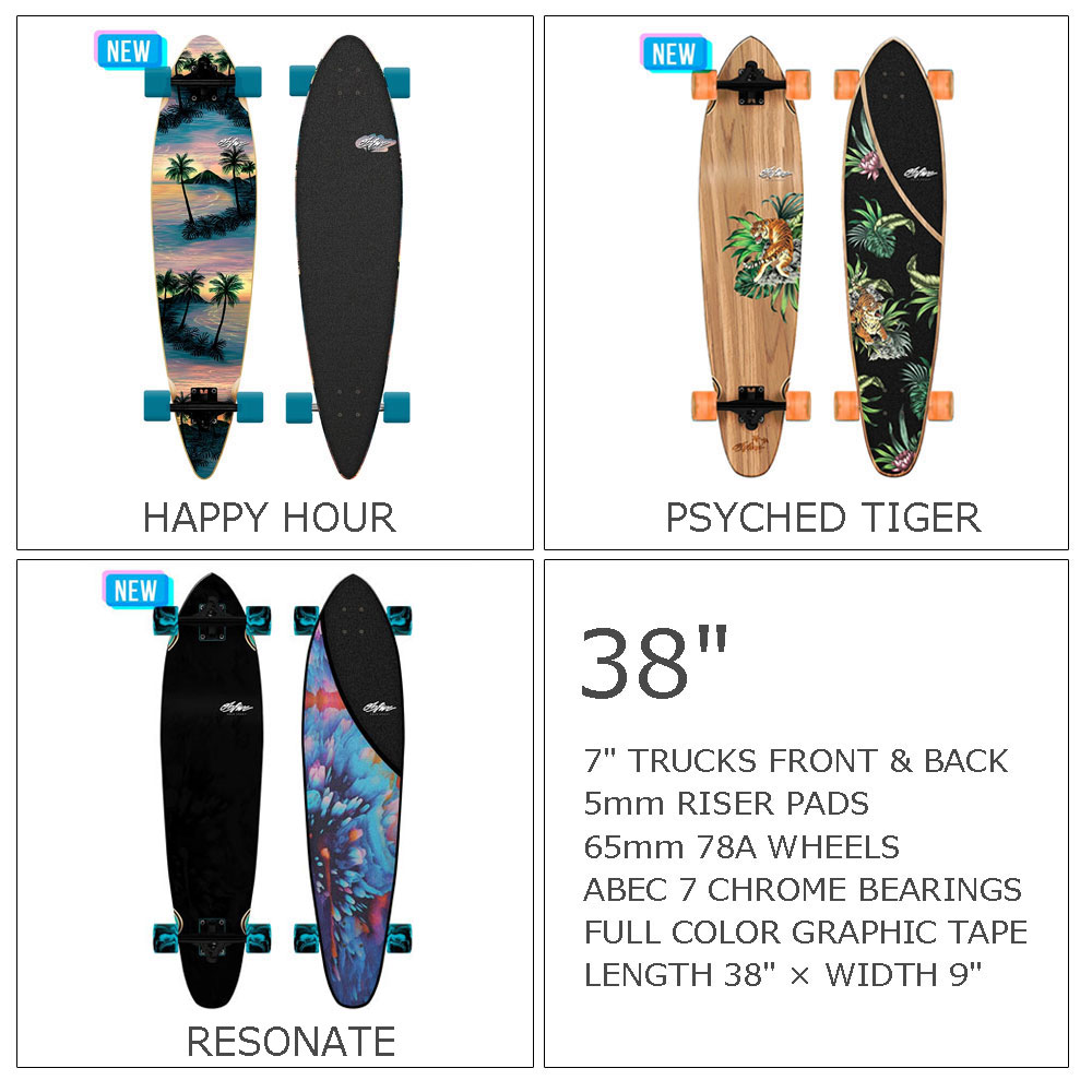 ロングスケートボード コンプリート オービー ファイブ OB Five 38