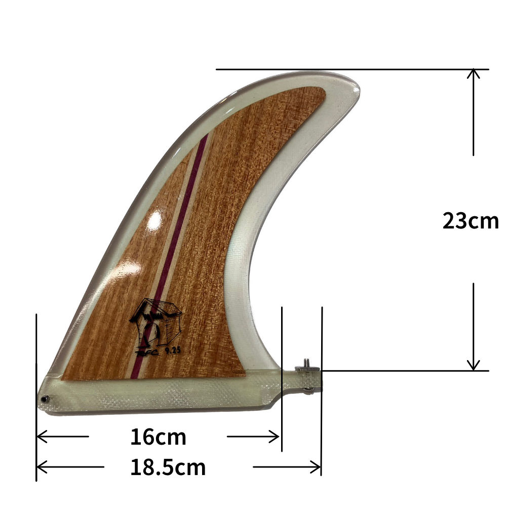 ロングボードフィン Rainbow fin DOGHOUSE 9.25 Wood レインボーフィン