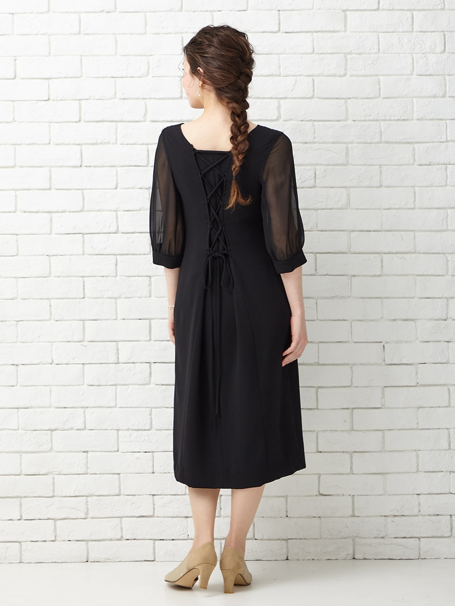 カットジャカードタイトラインドレス｜パーティードレスの通販AIMER