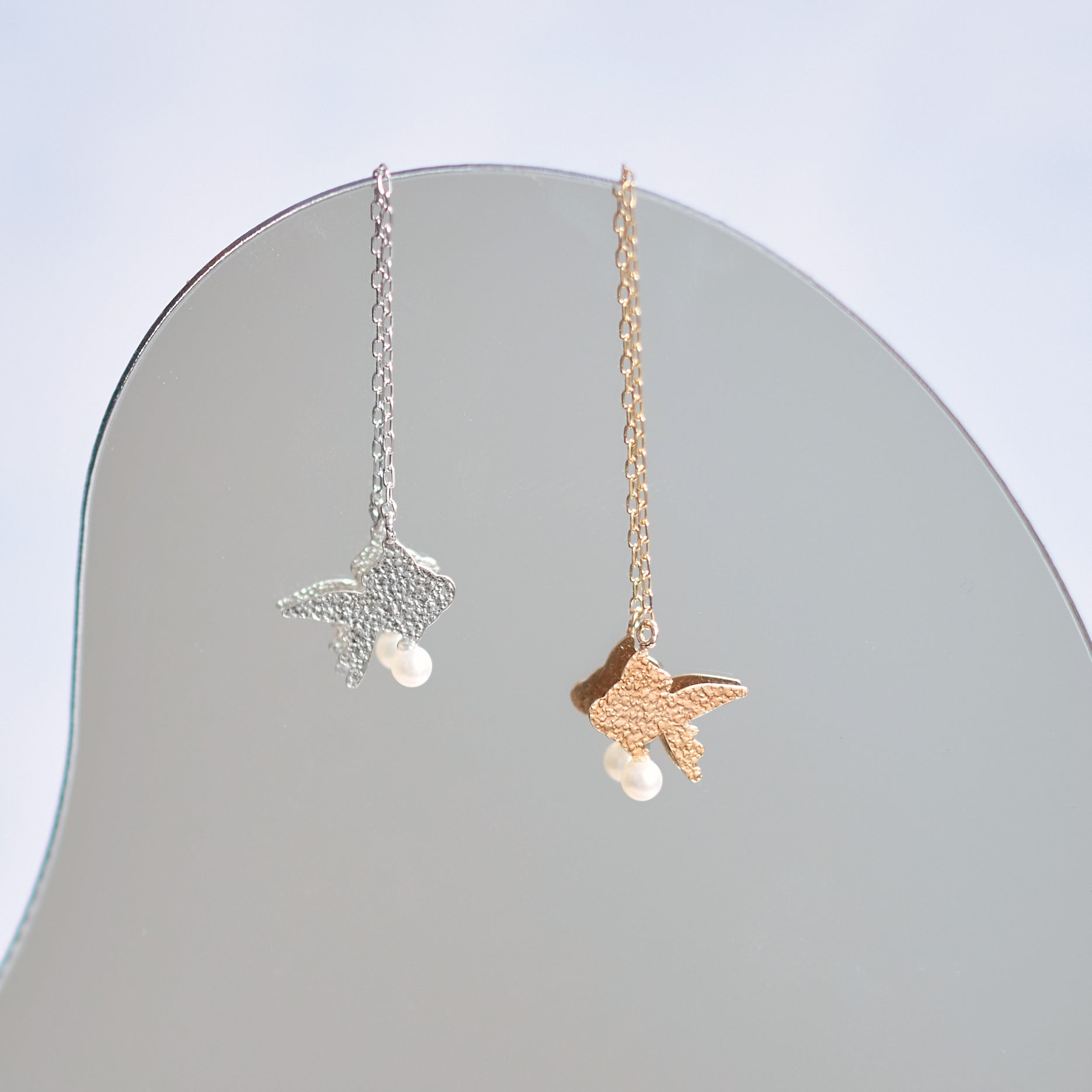 K10 淡水パール 金魚 アメリカンピアス（YG/WG）- me.（エムイードット）