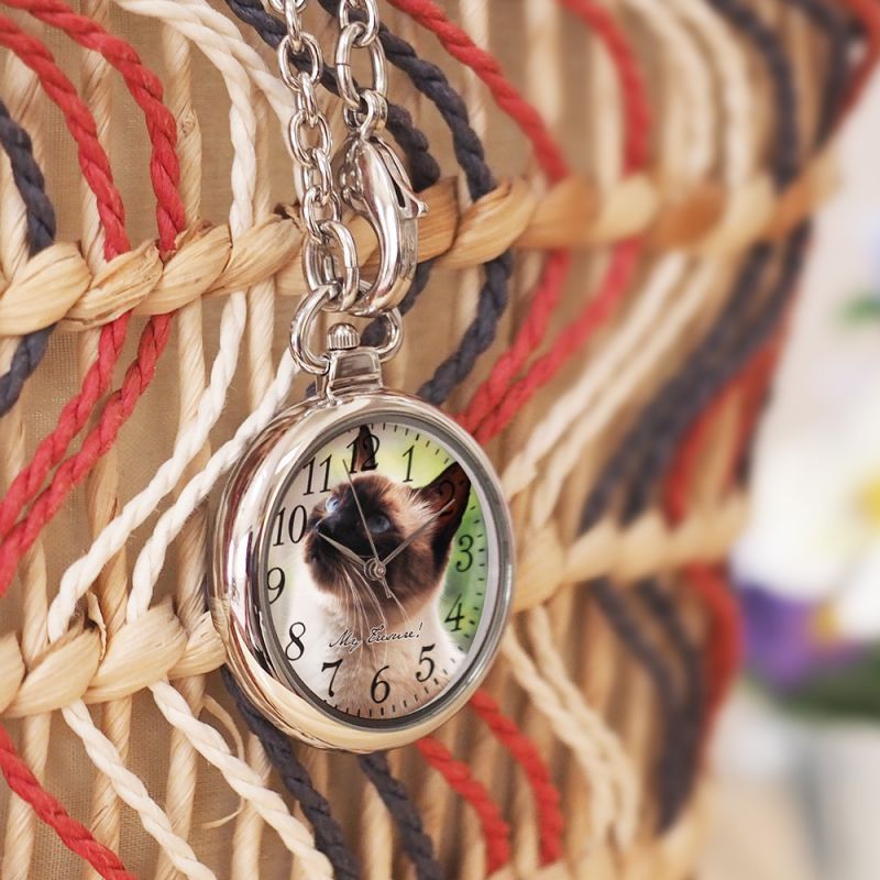 バッグチャーム時計 オーダーメイド 猫 犬 ペットメモリアル ペット