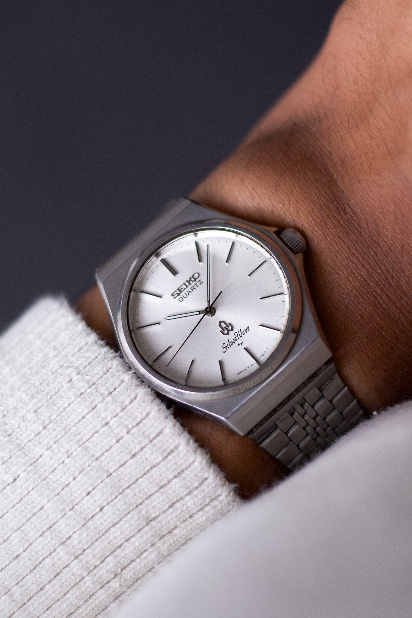 1980 Seiko Silverwave Silver Sunburst Dial Men's Wrist-Watch