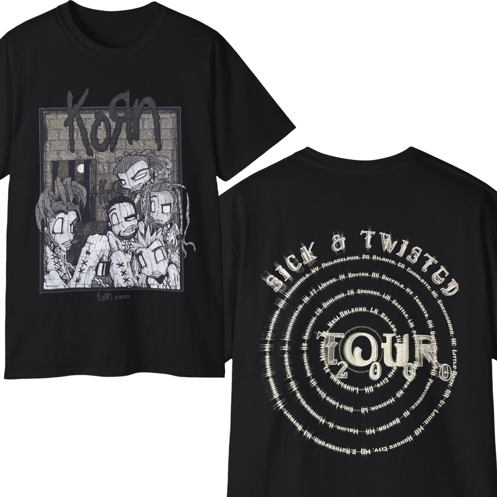 Rare Vintage 2000 Korn Sick And Twisted Tour Shirt - TokoPyramid