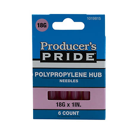 Producer's Pride Disposable Livestock Needles, 18 Gauge x 1-1/2 in
