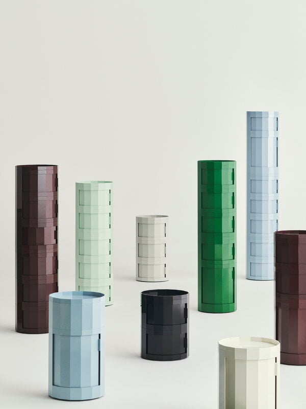 HAY Facet cabinet 110, incl. feet and castors, misty blue