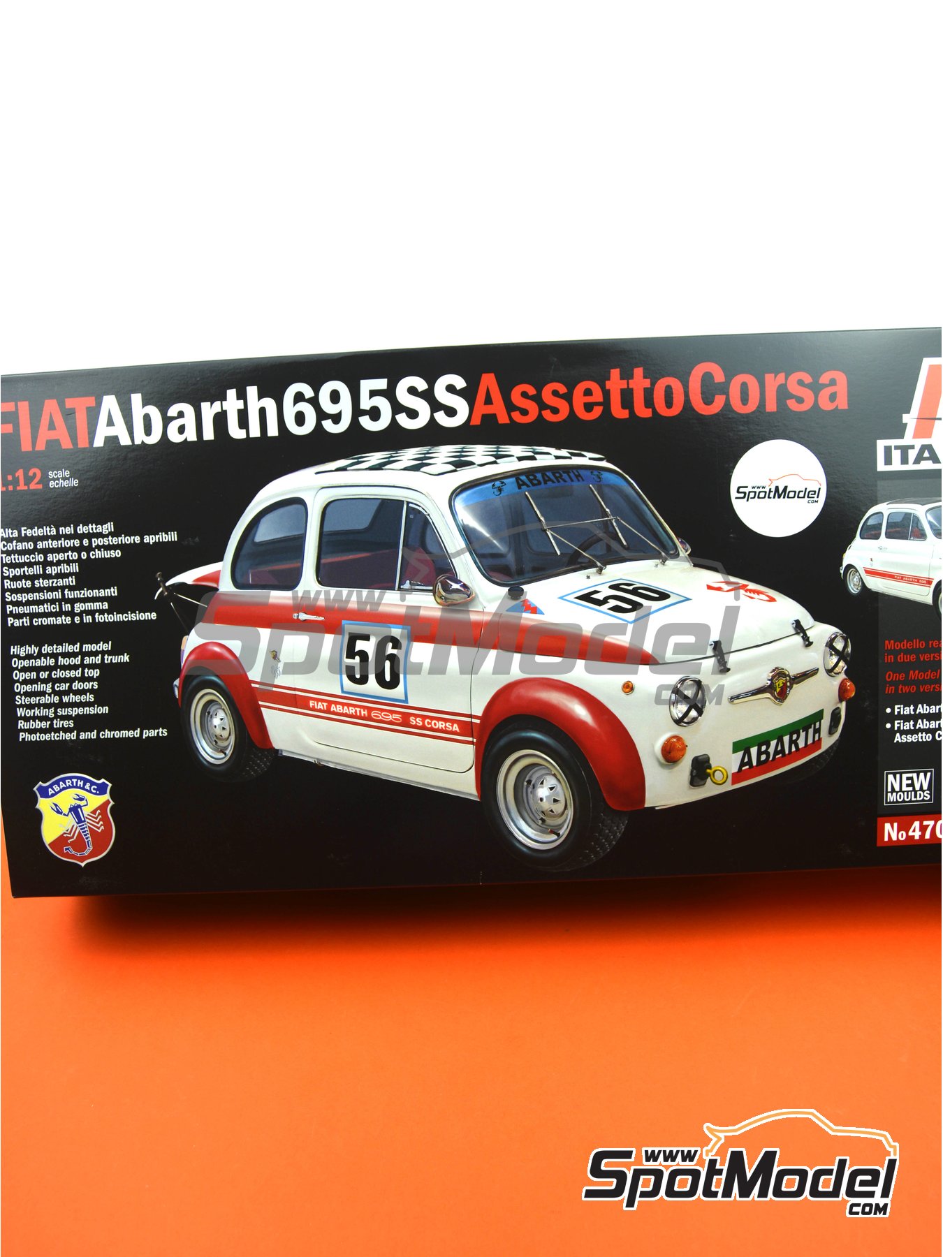 Italeri 4705: Car scale model kit 1/12 scale - Fiat Abarth 695 SS