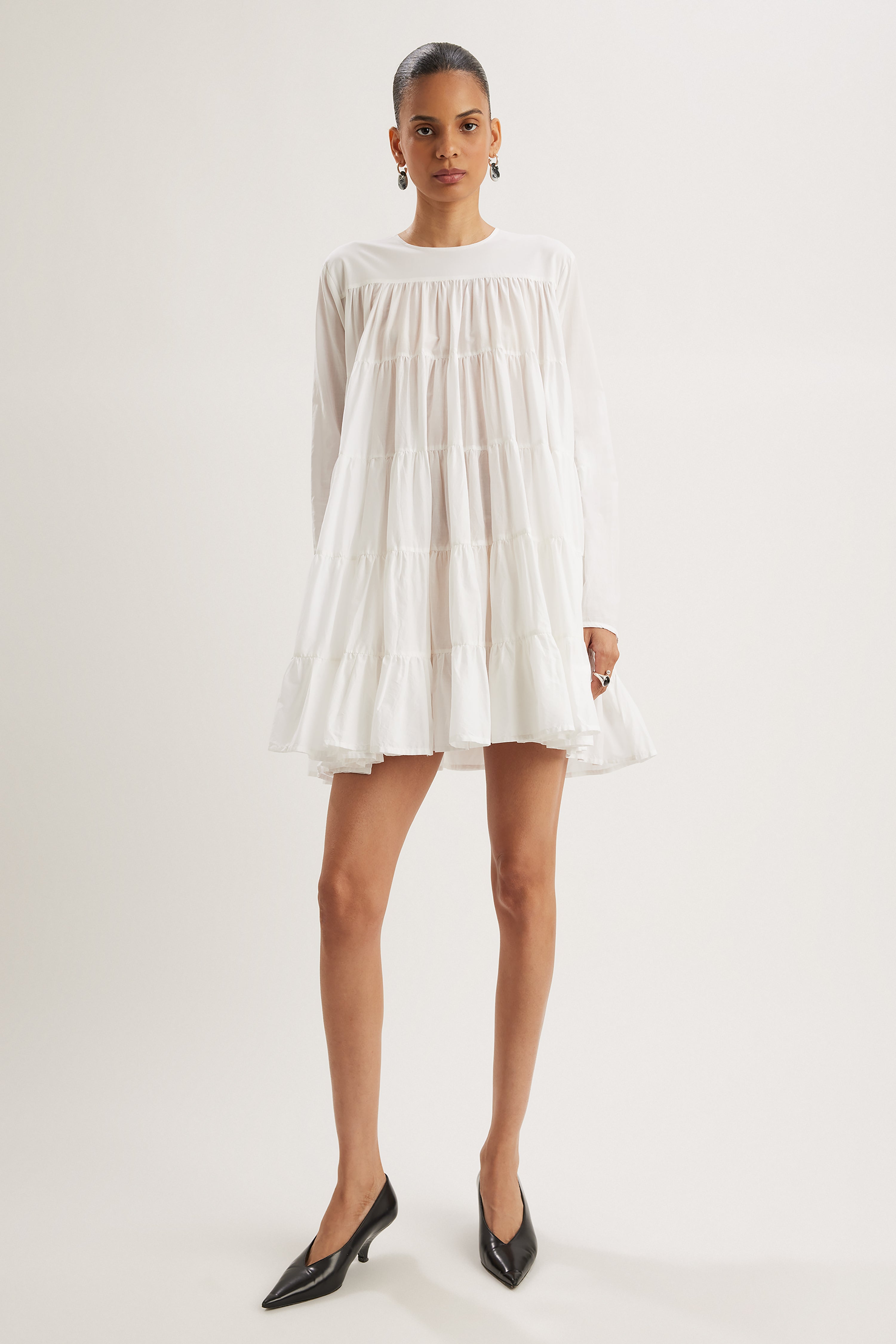Merlette Soliman Tiered Dress in White