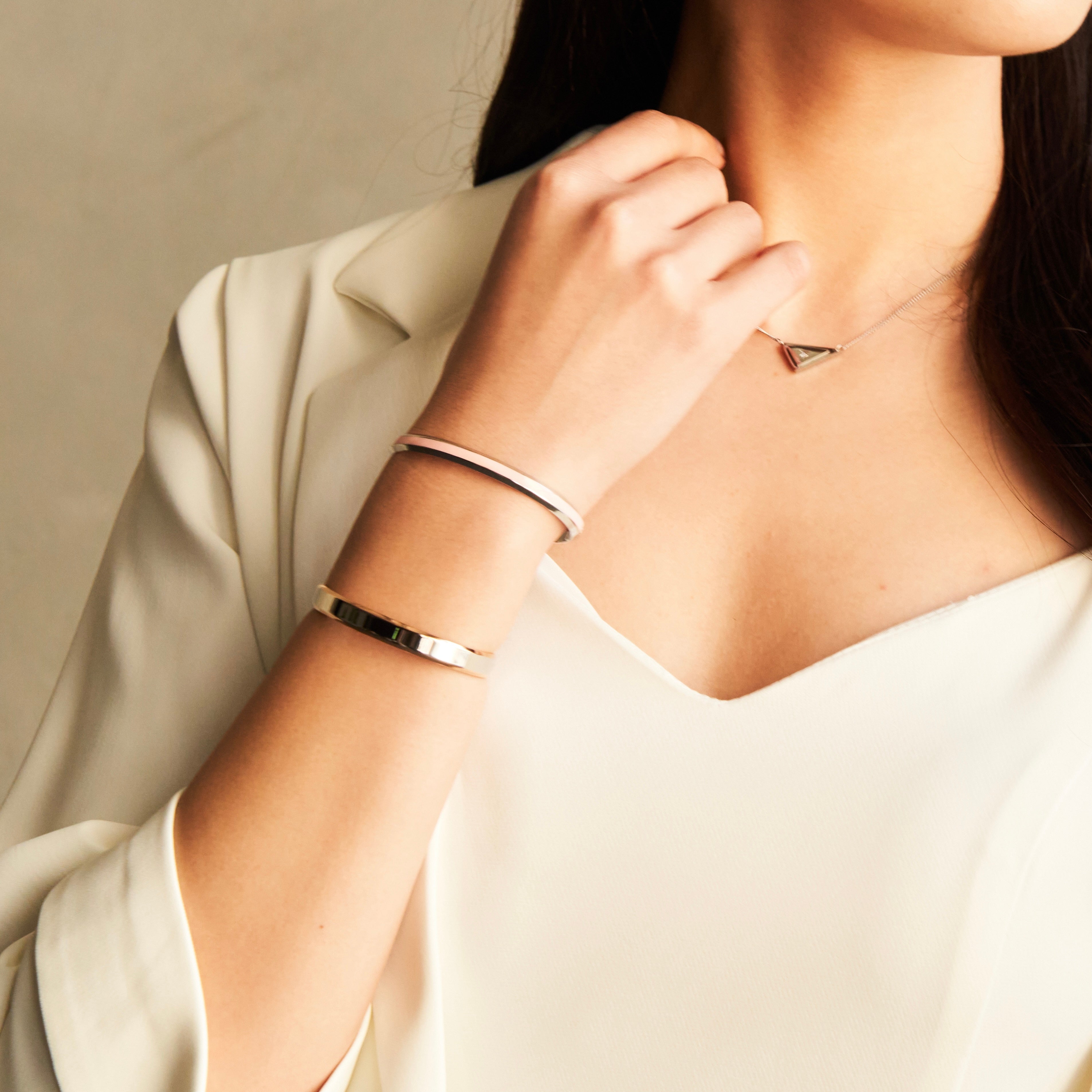 オーセンティック バングル シルバー × ローズゴールド