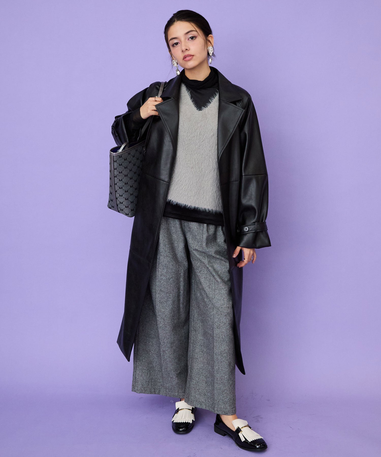 レディース トレンチコート レザー ロング丈｜JETSET SOLO PLUS