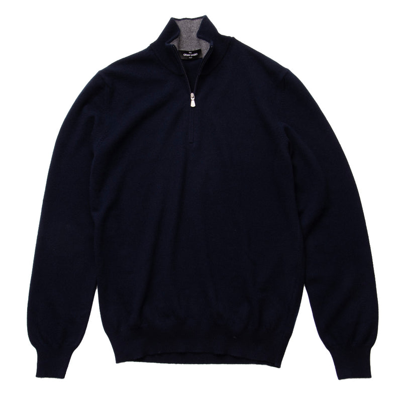 カシミヤ ハーフジップ ネイビー – MINIMAL WARDROBE