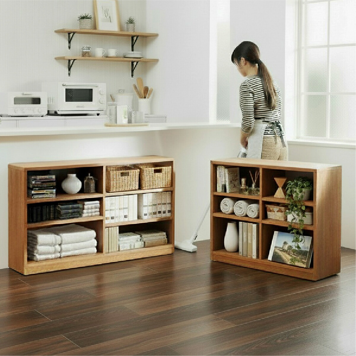 隠しキャスター付きオープンラック 幅90cm 奥行40cm 高さ70cm cr-94