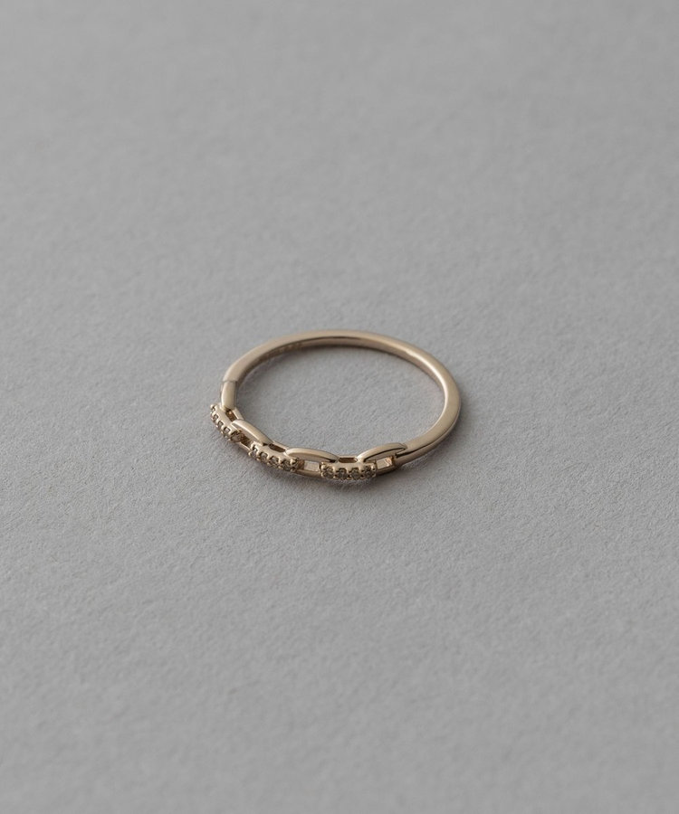 トーン] K18RBG ブラウンダイヤモンド チェーン リング（303014