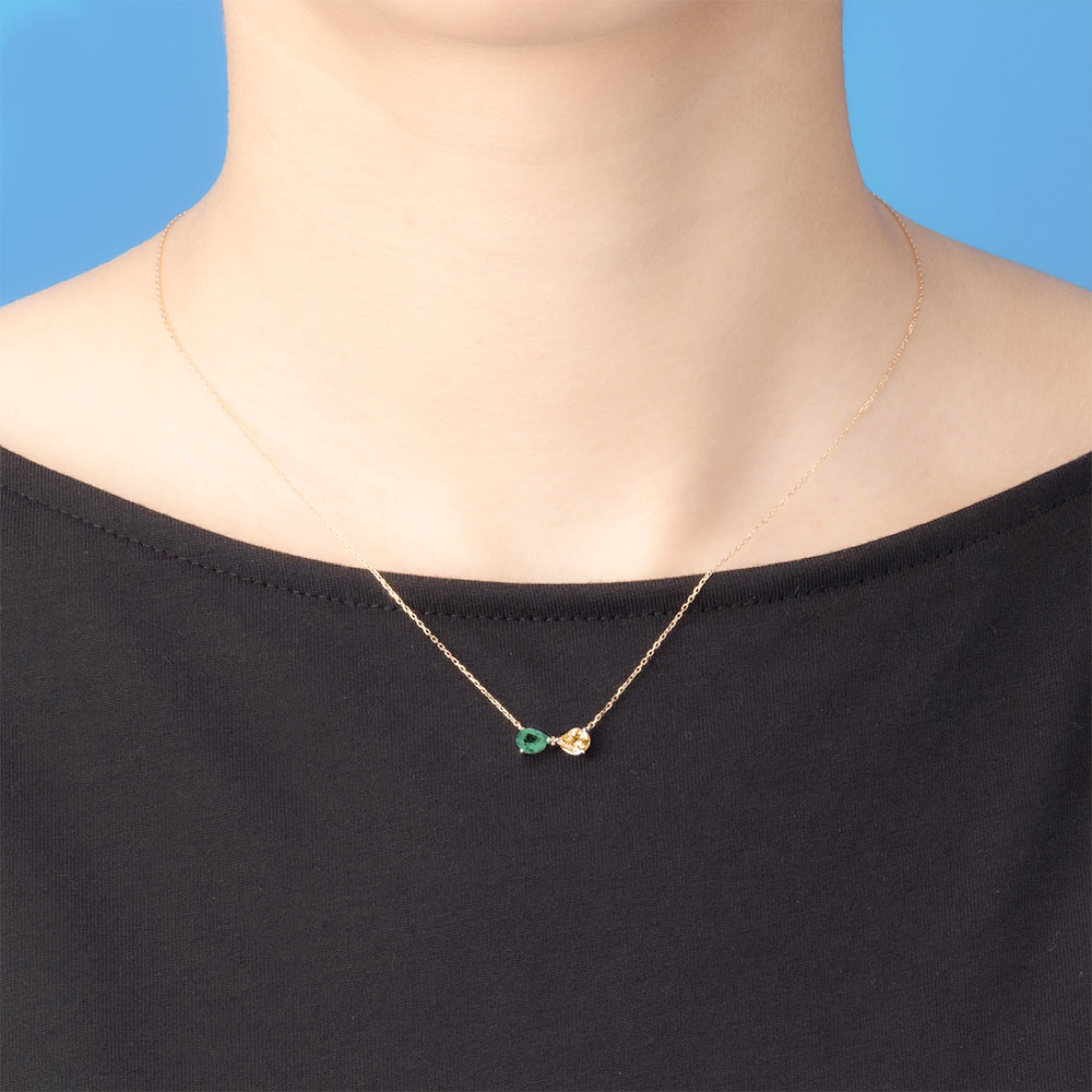 受注生産品】TSUNAGU K10 イエローゴールド エメラルド 蟹座(かに座