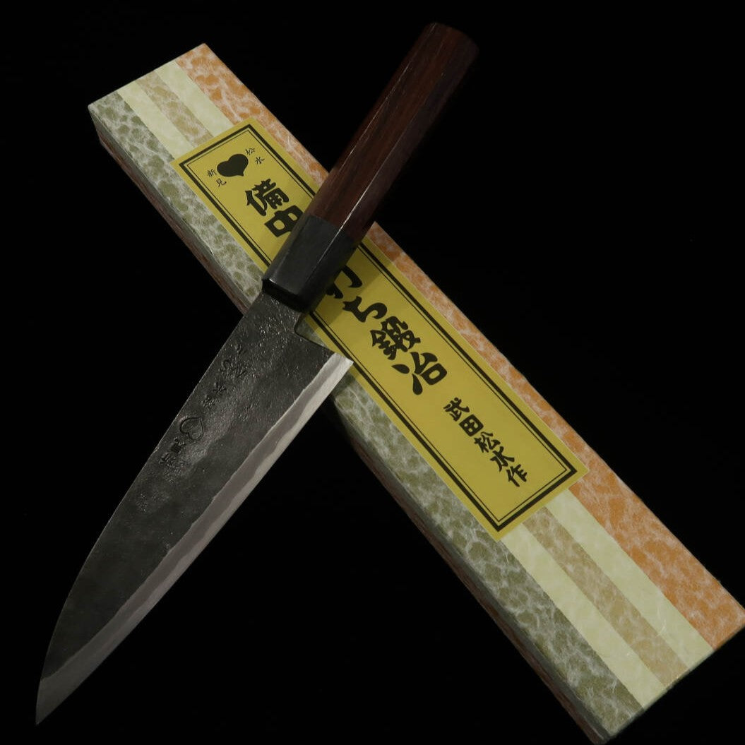 武田刃物TAKEDA 備中手打ち鍛冶 身卸出刃（小） 日立青紙スーパー鋼