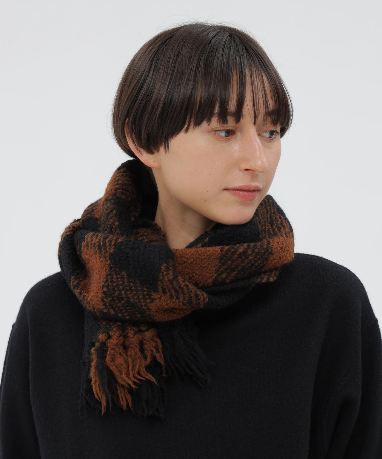 CHUNKY WOOL CHECK SCARF | MARGARET HOWELL（マーガレット・ハウエル