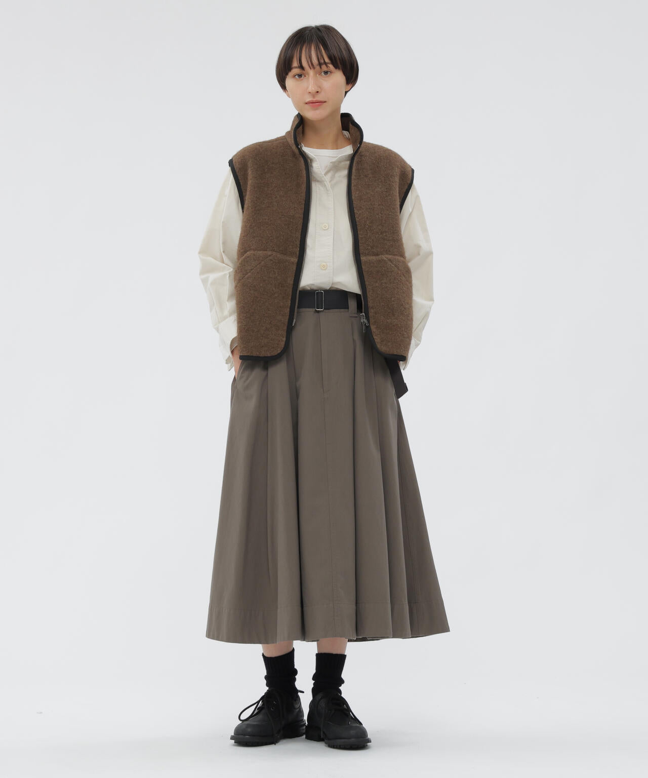 WOOL COTTON TWILL SKIRT | MARGARET HOWELL（マーガレット・ハウエル