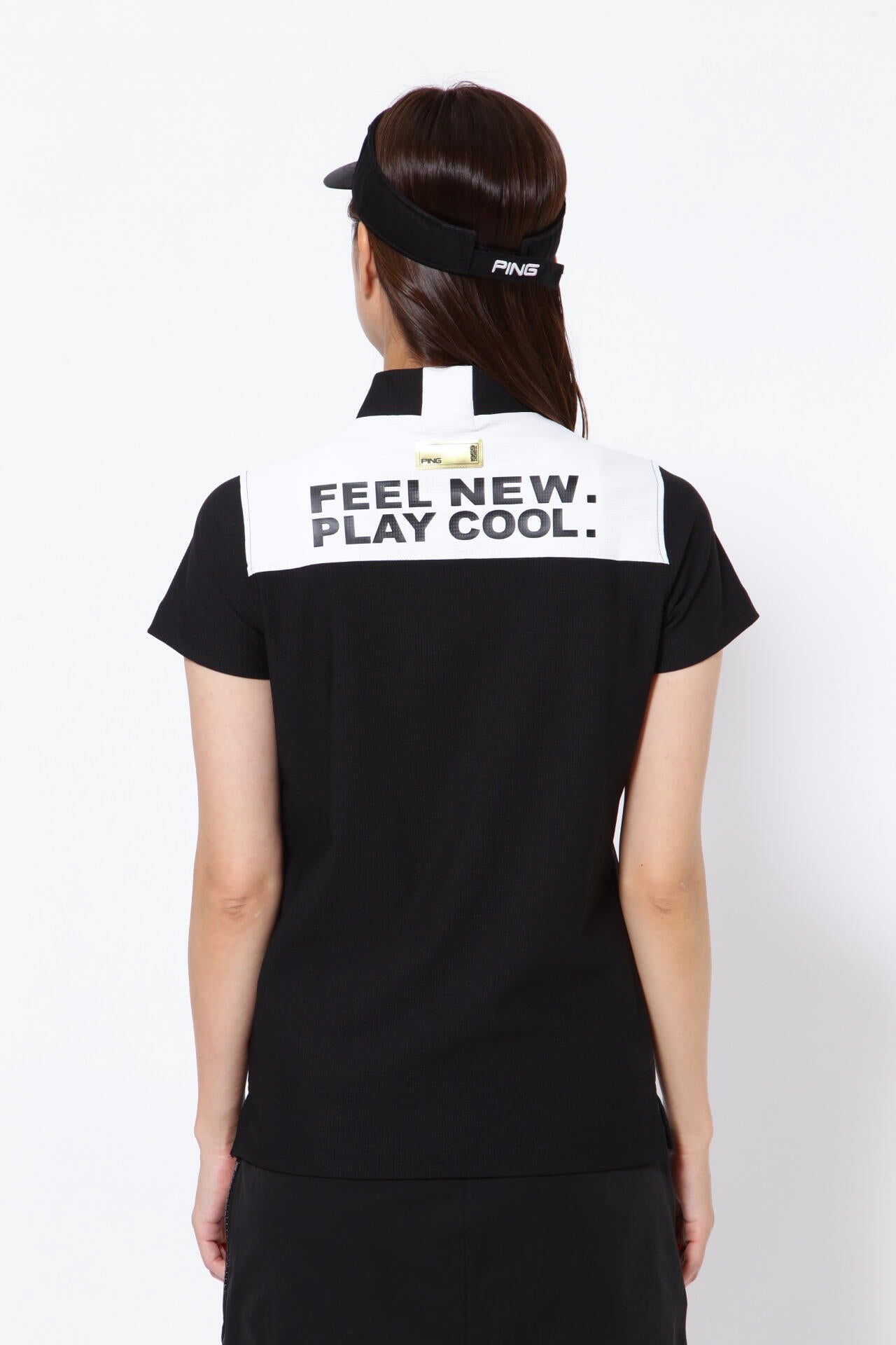 PING APPAREL】エコブルー 半袖ハイネックカットソー ＜GOLD＞ (LADIES