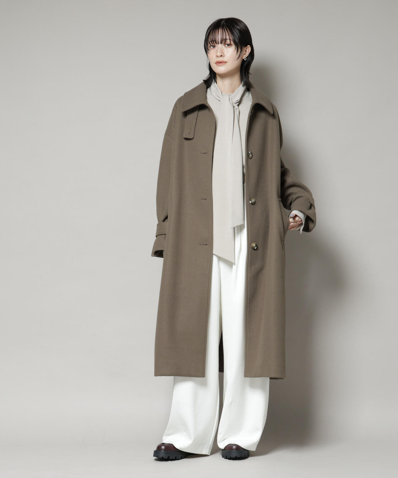 メルトンジャージーステンカラーコート | NANO universe（ナノ