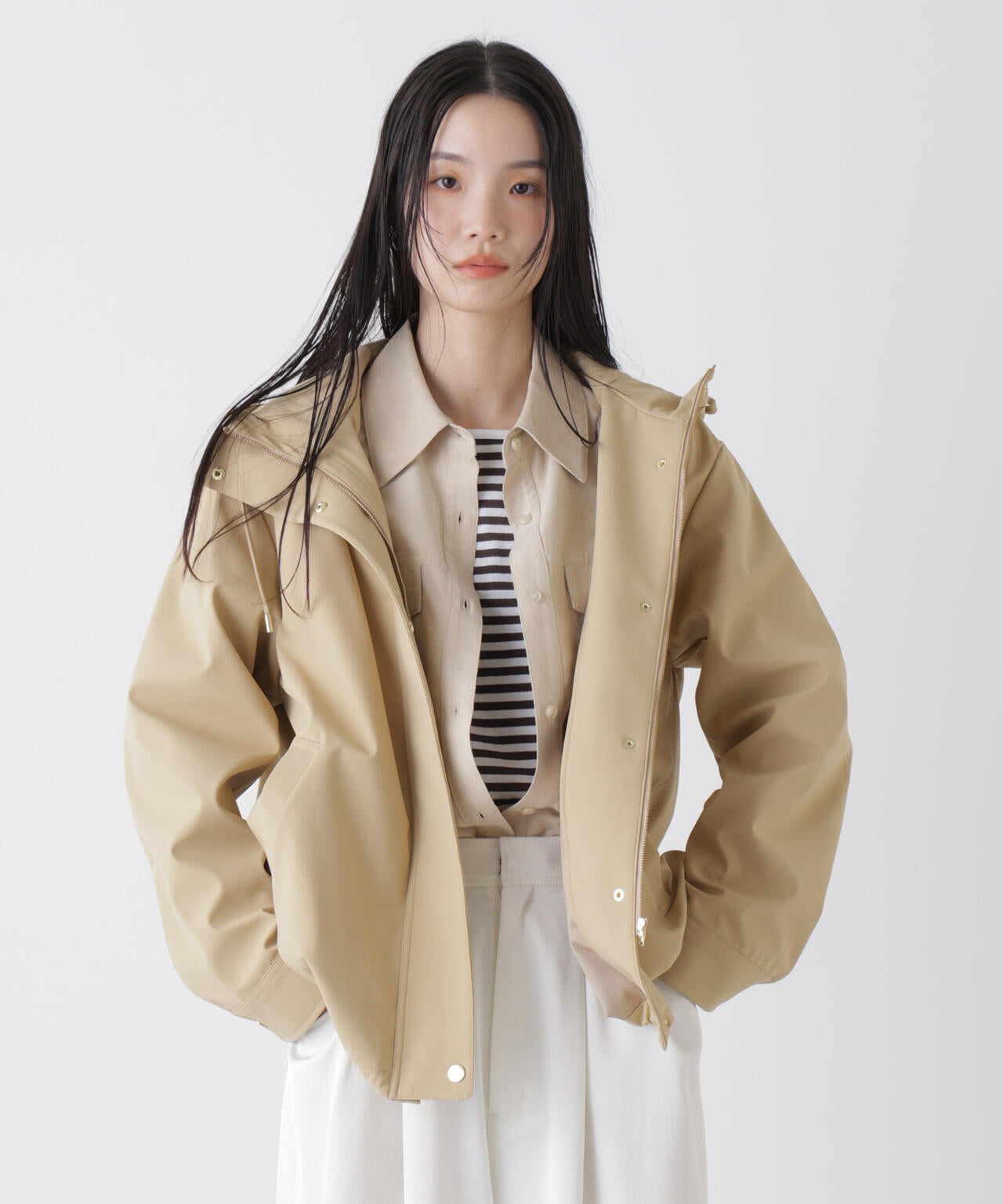 撥水＆花粉ガード フードブルゾン | NANO universe（ナノ・ユニバース