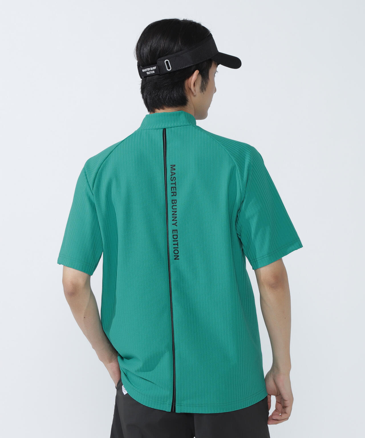 75dフルダルサッカーストライプ半袖ハイネックカットソー | MASTER