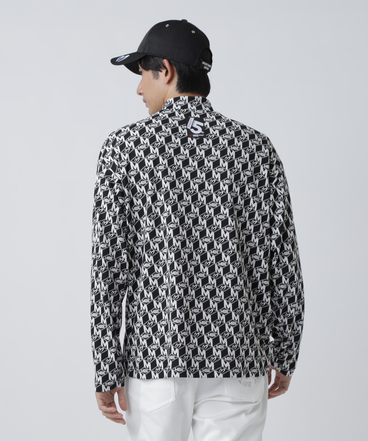 エコブルーMキューブジャガード長袖ハイネックカットソー | MASTER