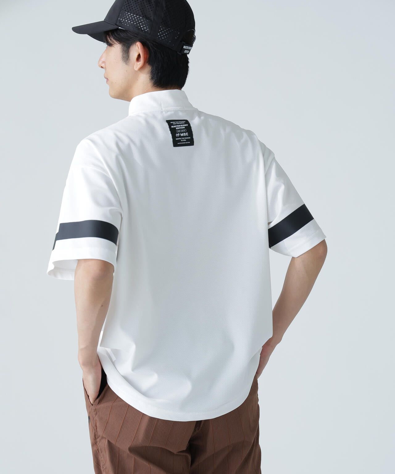 フルダルメッシュ半袖ハーフジップアップカットソー | MASTER BUNNY