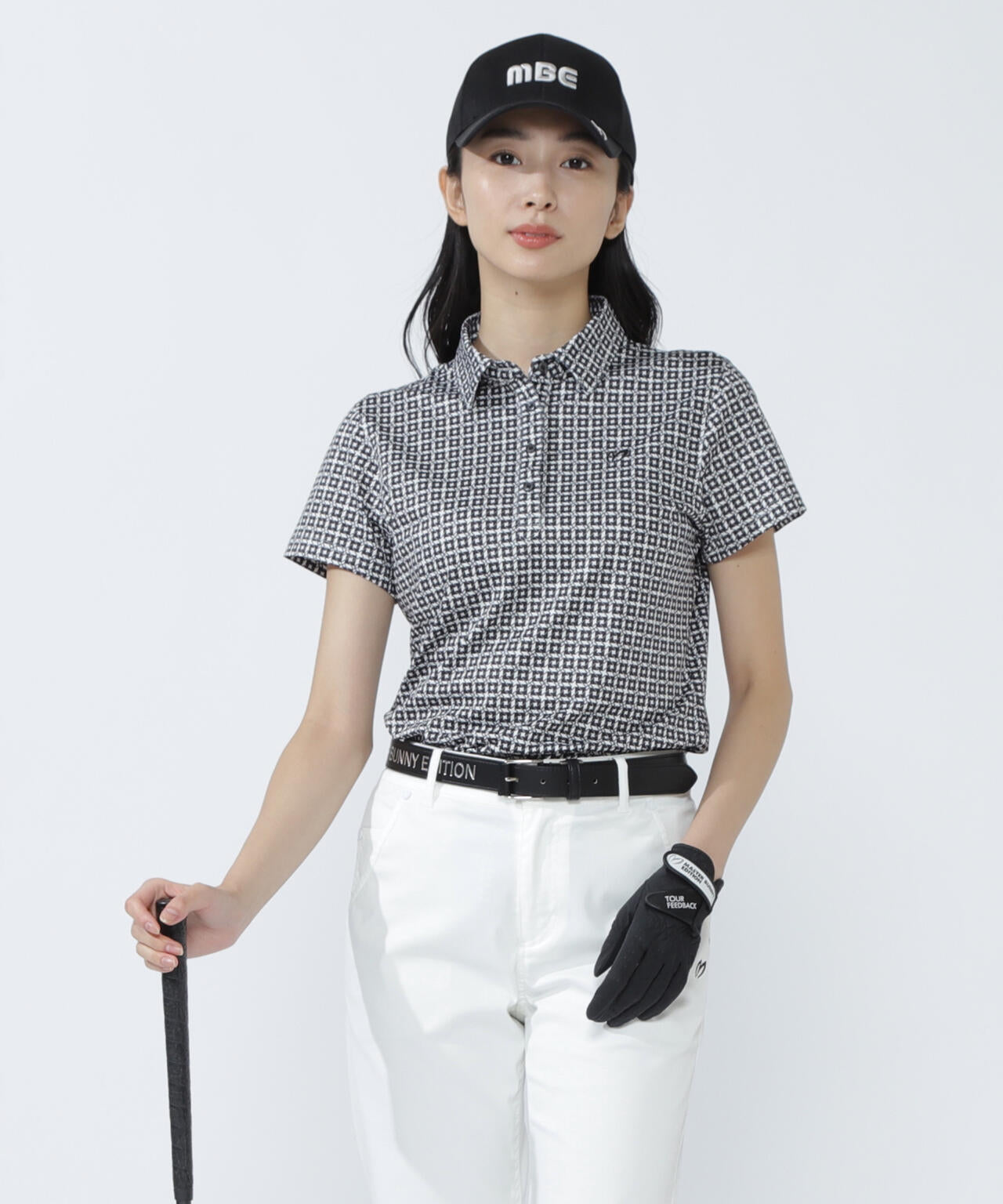 4WAYトリコット千鳥プリント半袖ポロシャツ | MASTER BUNNY EDITION