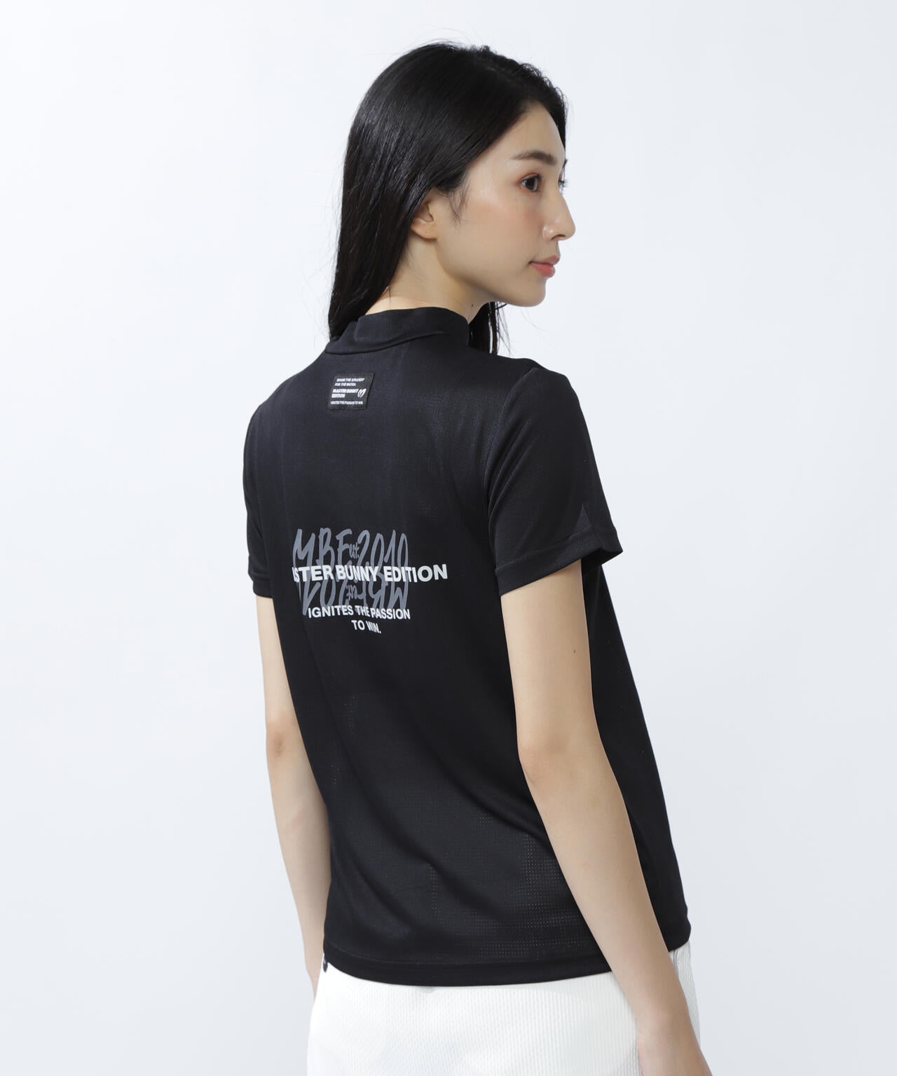 ベアメッシュ半袖モックネックカットソー | MASTER BUNNY EDITION
