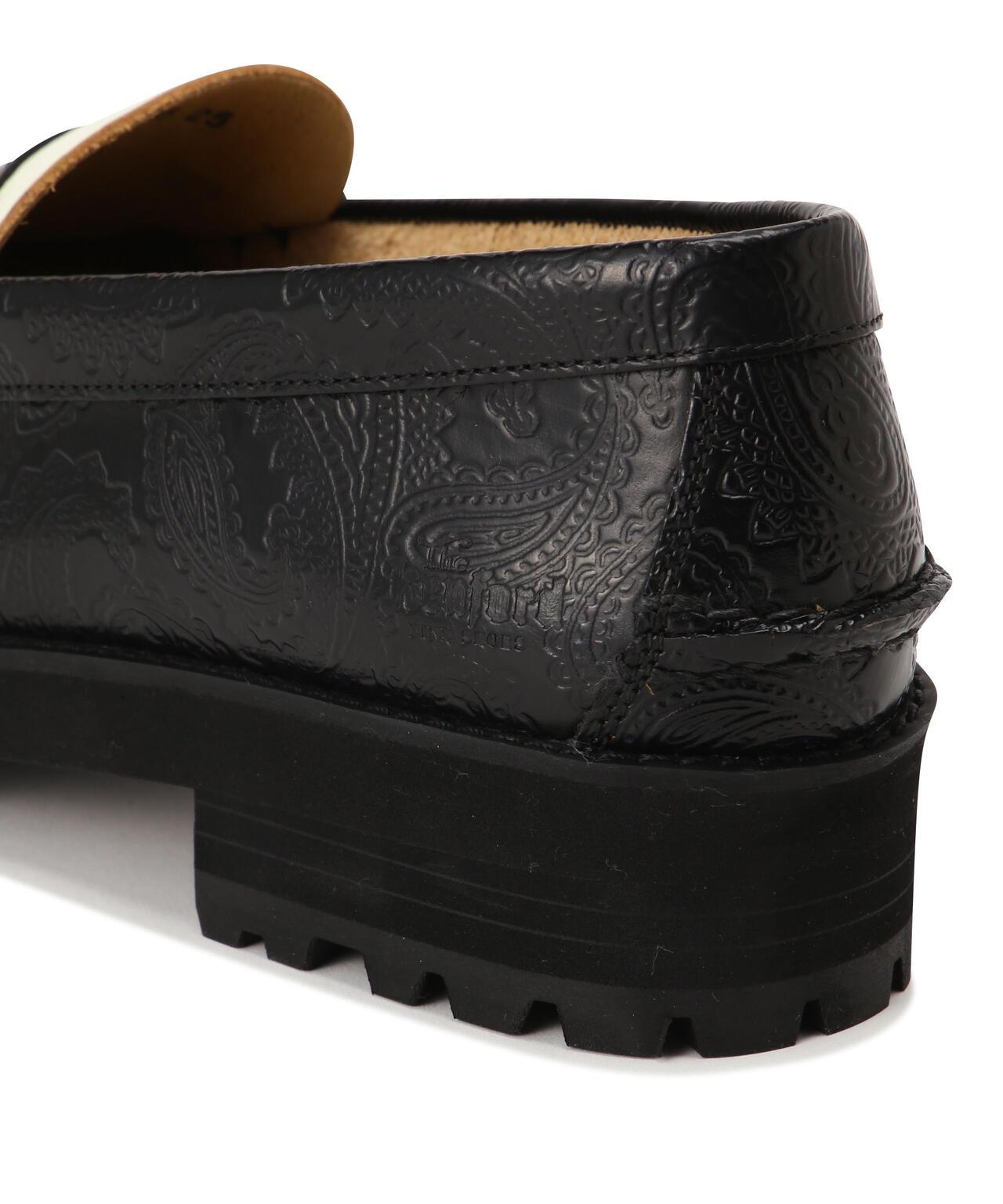 The Kenford Fineshoes/PAISLEY TANK SOLE LOAFERS BLACK×WHITE