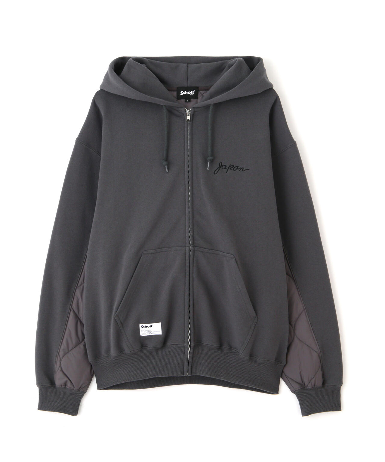 LADY WITH DRAGON QUILTED COMBI. ZIP HOOD/レディ ウィズ ドラゴン