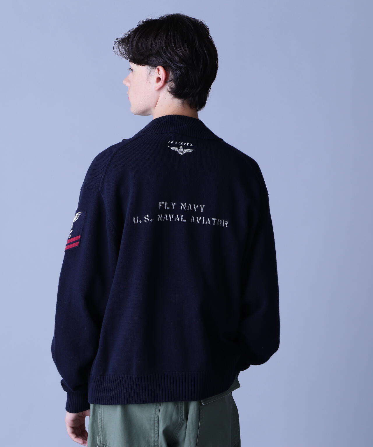 NAVAL STAND COLLAR ZIP KNIT JACKET / ネイバル スタンド カラー