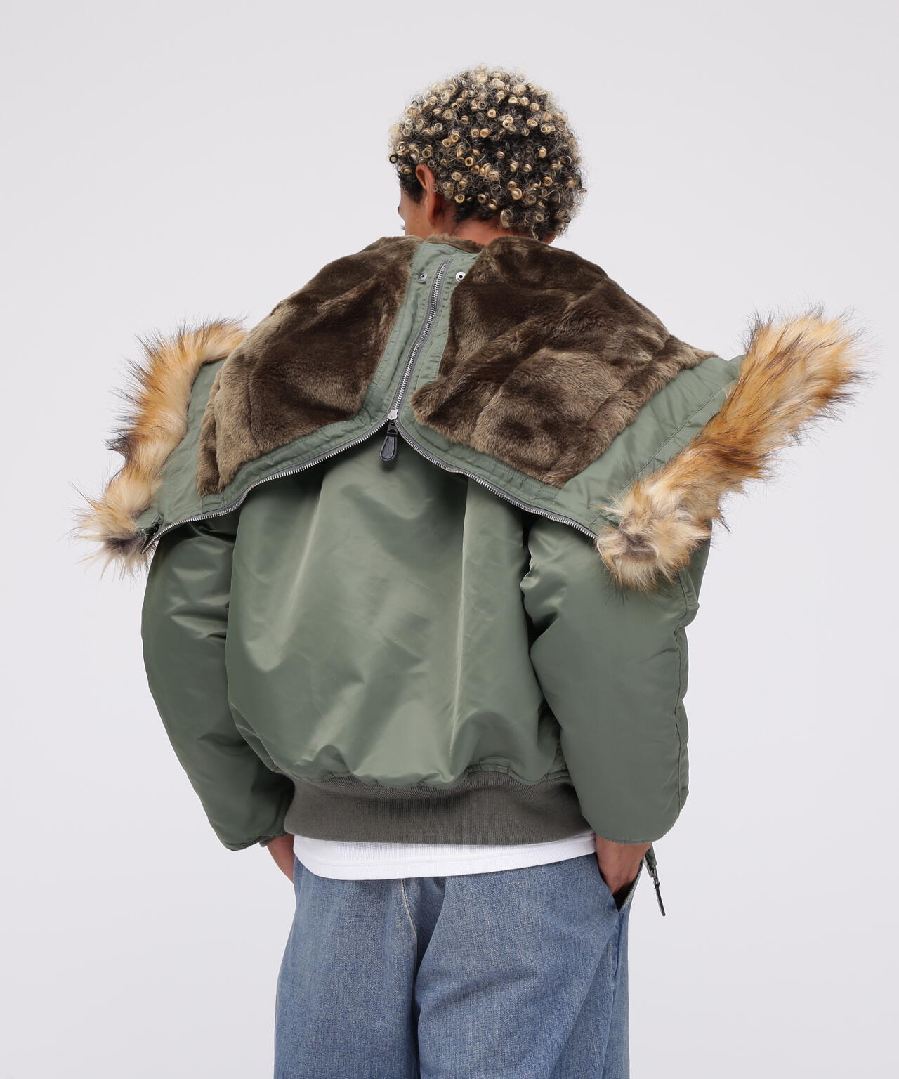 人気のデザイン！カームフロウ ブルゾン ミリタリー N2B ファー 短丈