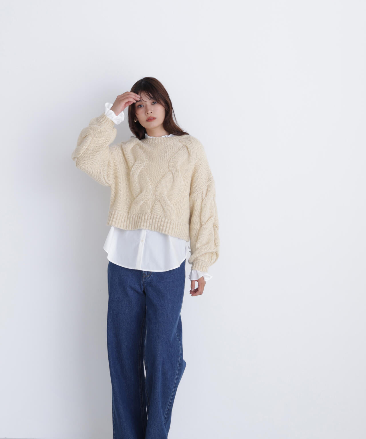 Oggi掲載】クロップドビッグケーブルニット | NATURAL BEAUTY BASIC