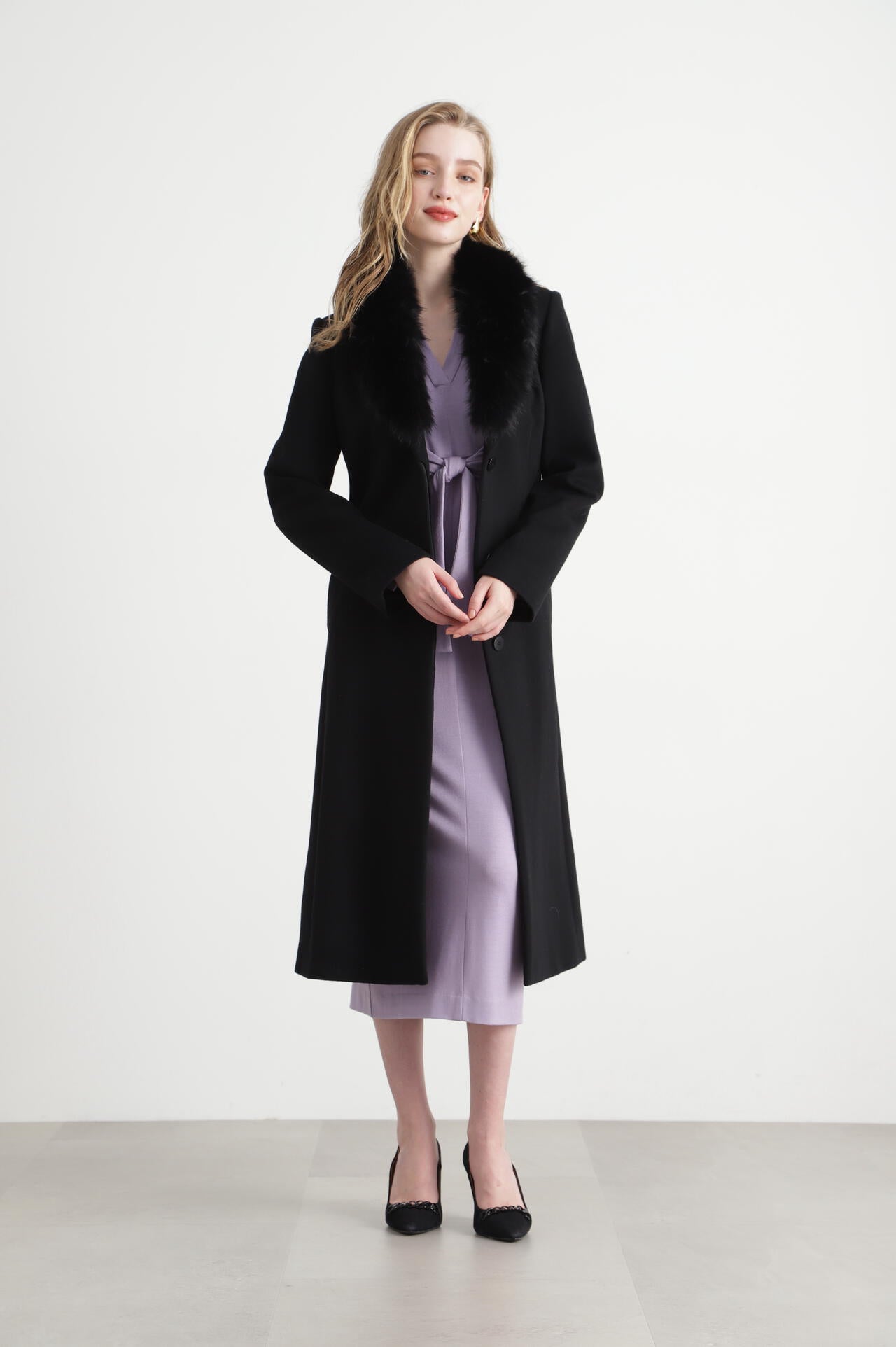 カシミヤ混ベルテッドコート | PINKY&DIANNE（ピンキー&ダイアン