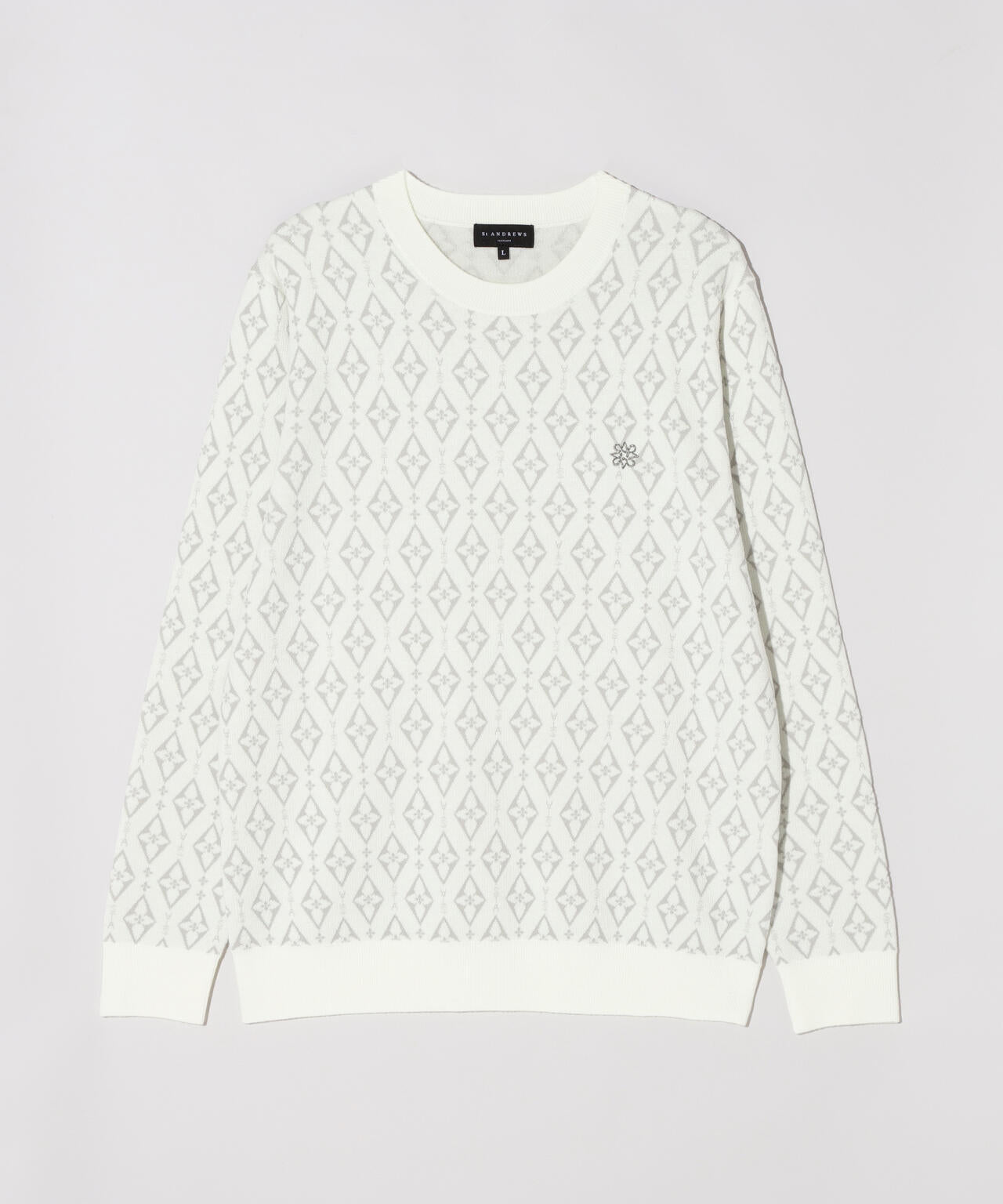 16Gダイヤロゴジャガードクルーネックニットプルオーバー (MENS) | St