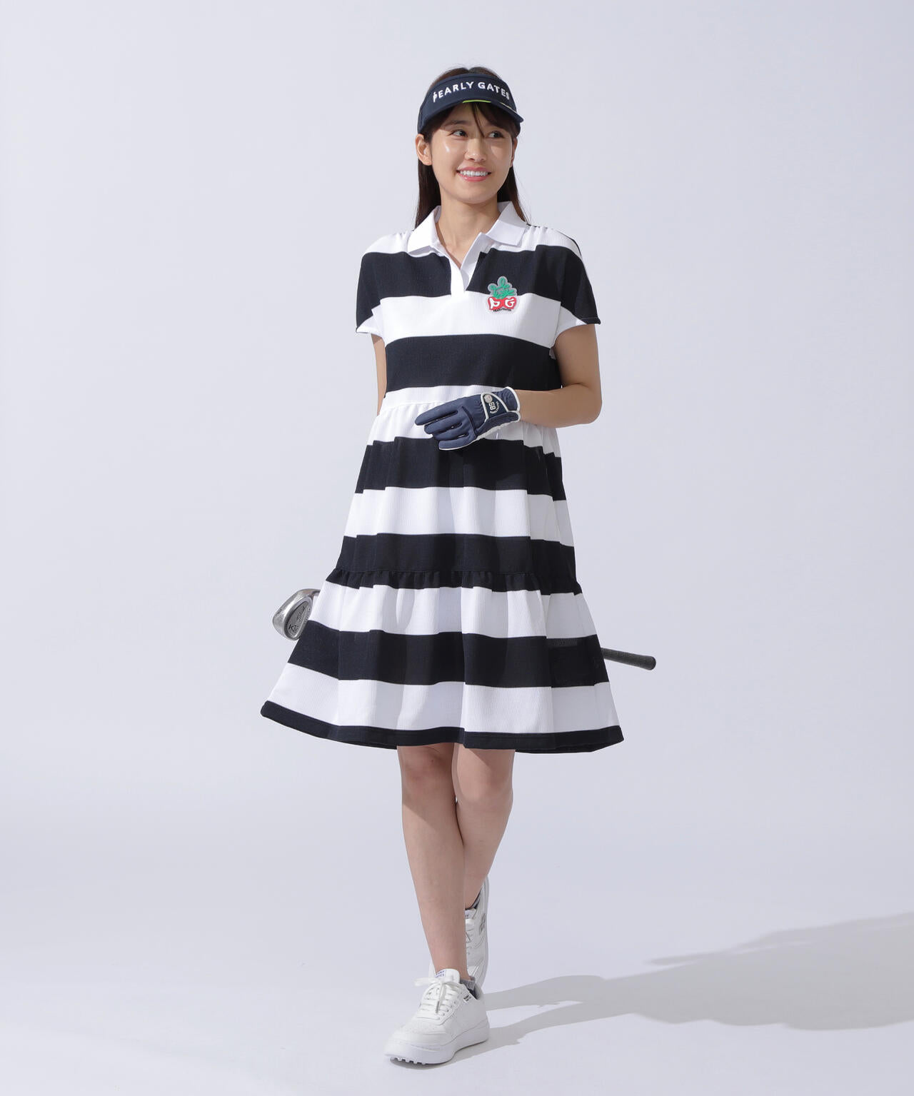 パーリーゲイツ】フロッキー ロゴ 半袖ポロ ワンピース ゴルフ L