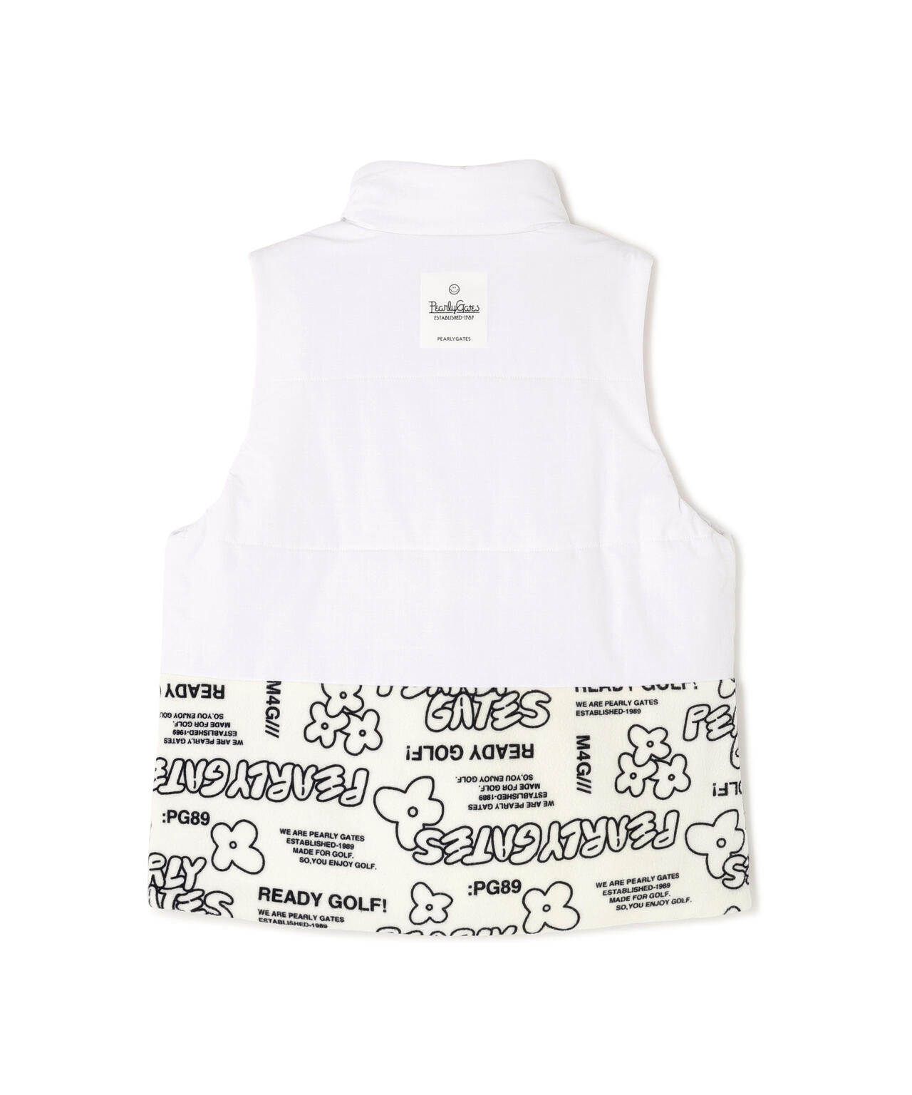 合繊×フリース片面起毛中綿フルジップアップベスト ＜ストリート花柄