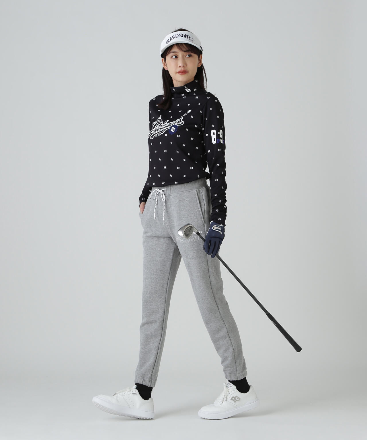 新品 PGG パーリーゲイツ ダンボールニット ハイネック カットソー