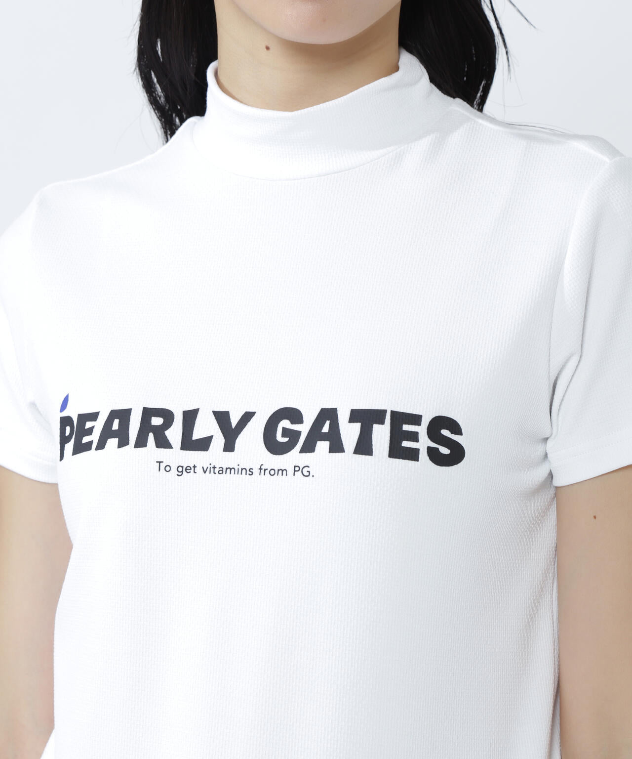 ベア疑似メッシュ半袖モックネックカットソー | PEARLY GATES