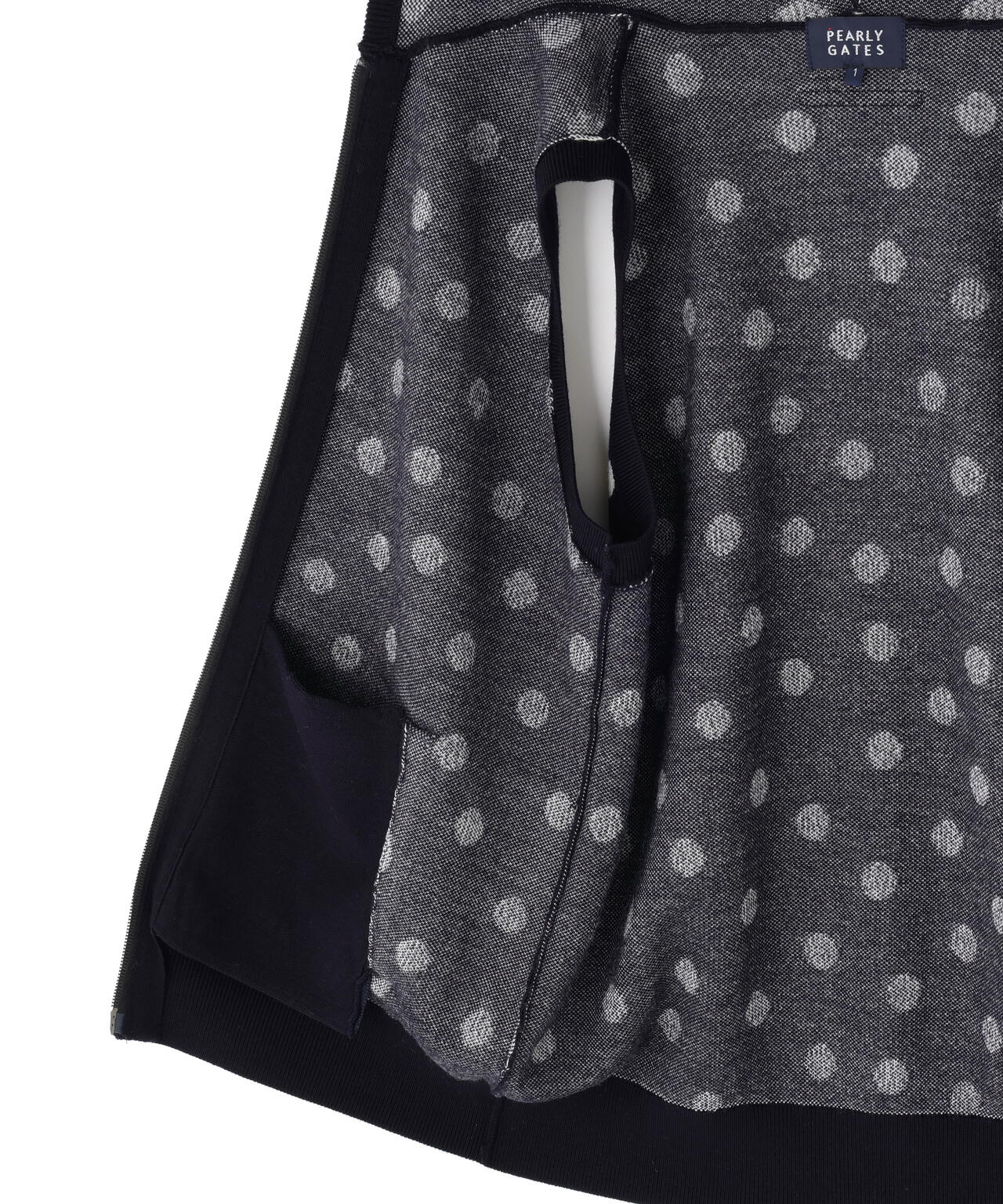 14Gダブルジャガードカシミヤ混フルジップニットフーディベスト