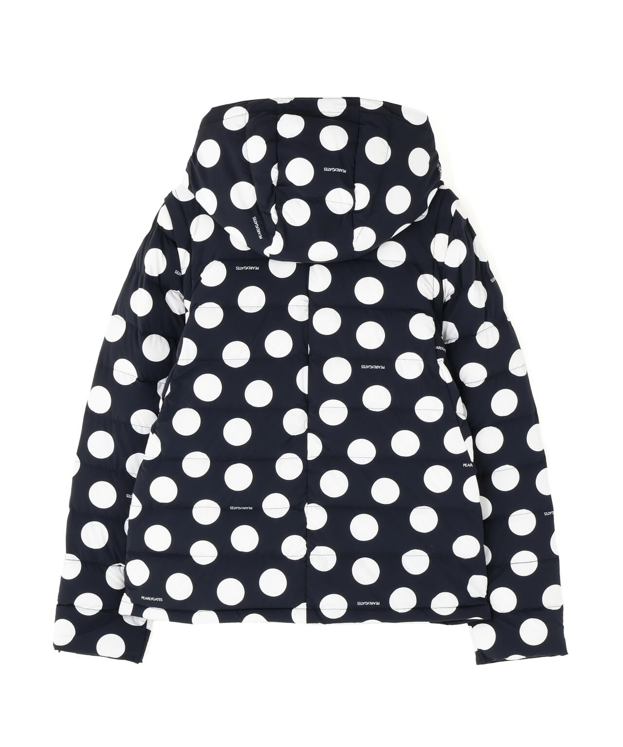 NYストレッチタフタフーディダウンジャケット ＜ランダムドット柄