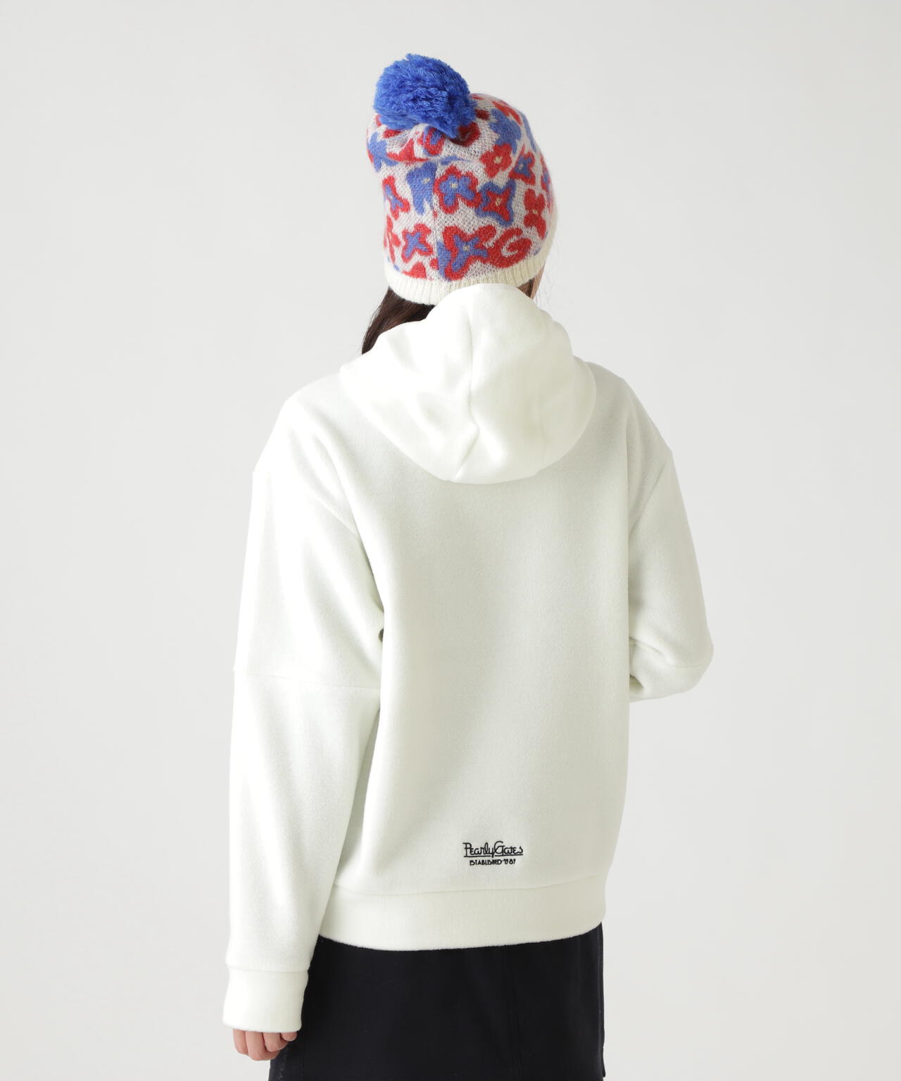 レーヨンブレンドストレッチフリースフーディプルオーバー | PEARLY