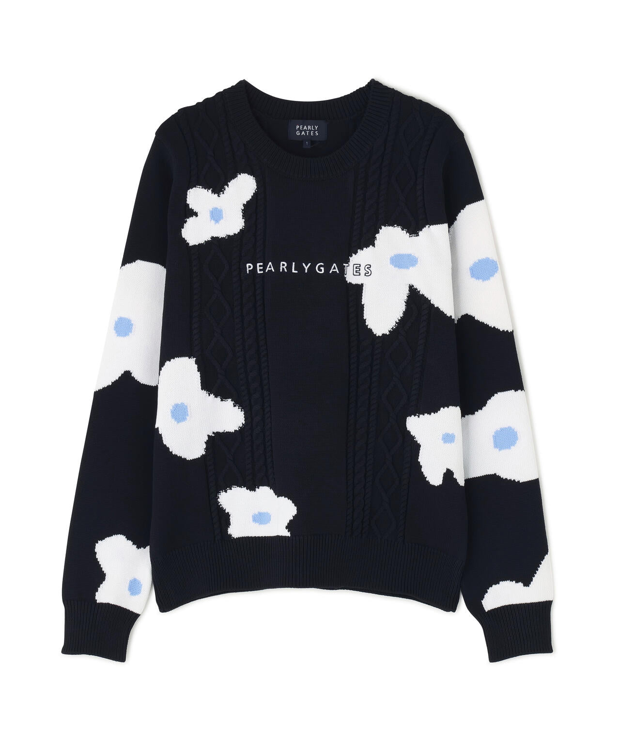 アラン柄×インターシャ クルーネックニットプルオーバー ＜ランダム