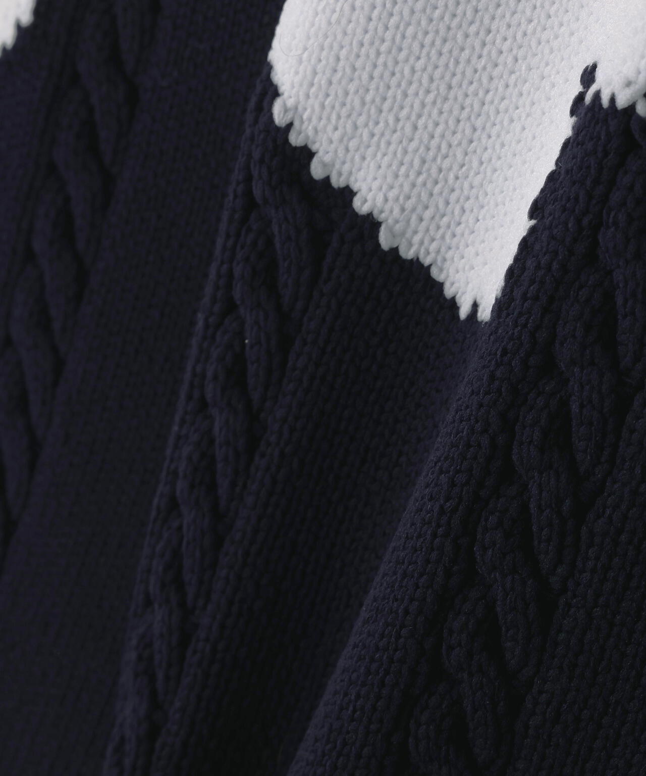 アラン柄×インターシャニットスカート ＜ランダム編みフラワー柄