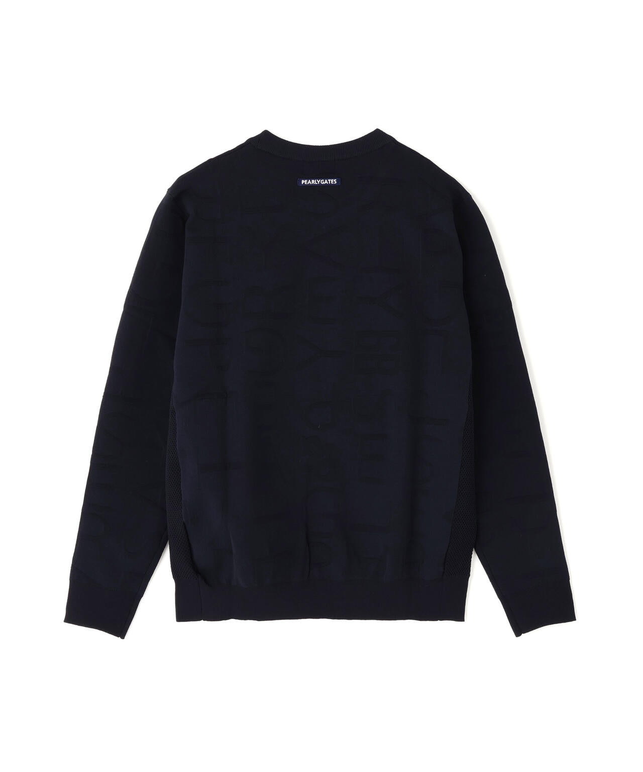 14Gクルーネックニットプルオーバー ＜ジャガードロゴ総柄＞ | PEARLY